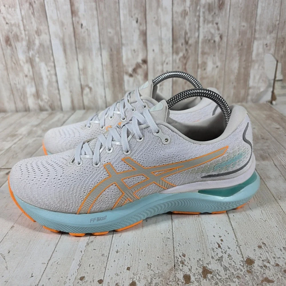 ASICS Gel-Cumulus 24 Womens Running Shoes Grey Orange 1012B206 Size 9